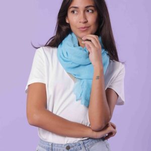 MIMÌ MUÀ Firenze STAG-8786 Foulard tinta unita azzurro